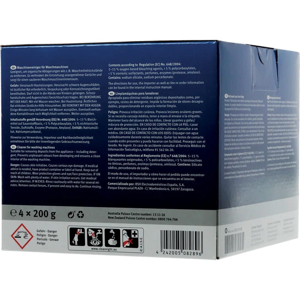 Limpiador de lavadora Siemens 00311928 (4 uds.x200g)