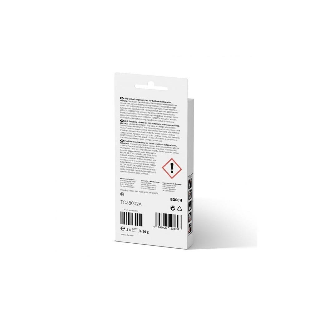 Pastillas descalcificadoras Bosch Vero Series 2 en 1 00312093 / TCZ8002A / 00576694 (x3)