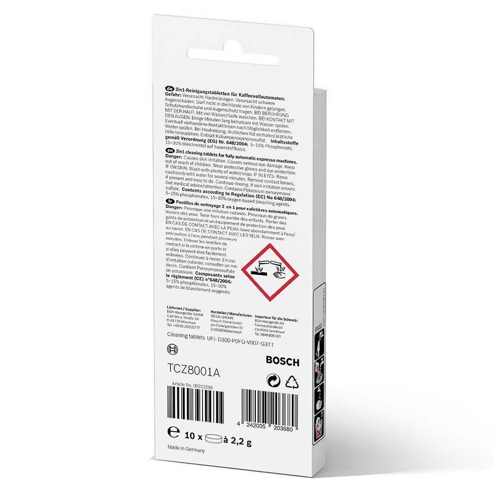 Pastillas de Limpieza Bosch Vero Series 2-en-1 00312096 / TCZ8001A (x10)