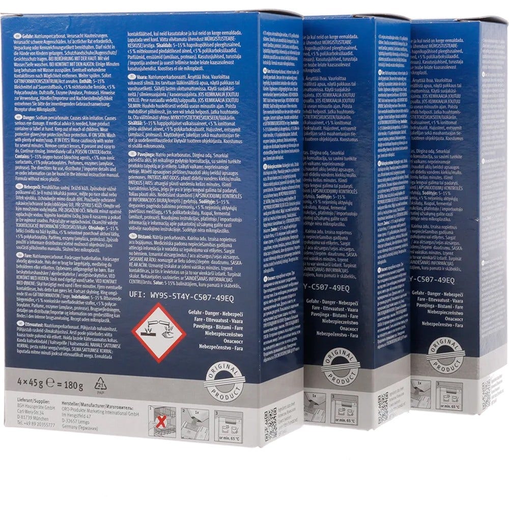  Limpiador de lavavajillas Bosch 00312257 (12x45g)