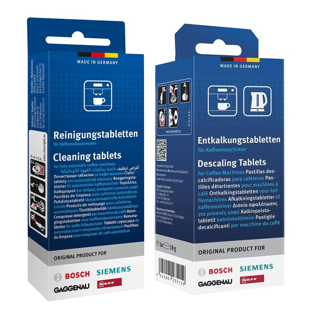 Kit de mantenimiento para cafetera Gaggenau - Pastillas descalcificadoras + Pastillas de limpieza