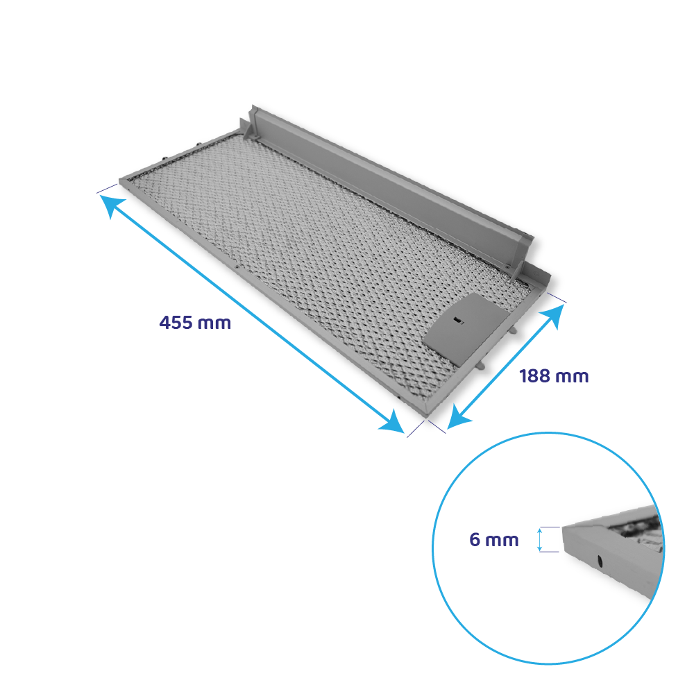 Filtro metálico Bosch 455x188mm 434105 / 00434105 (delantero)