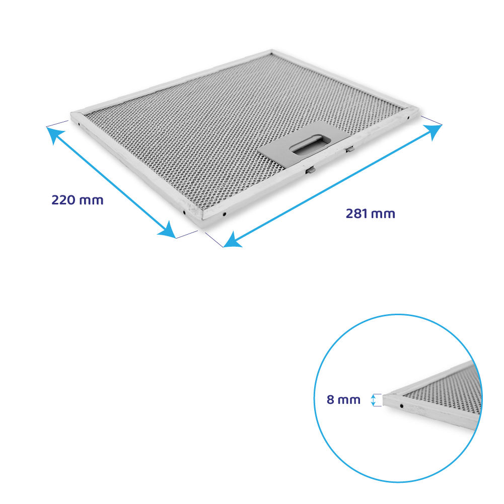 Filtro metálico Bosch 281x220x8mm 665715 / 00665715
