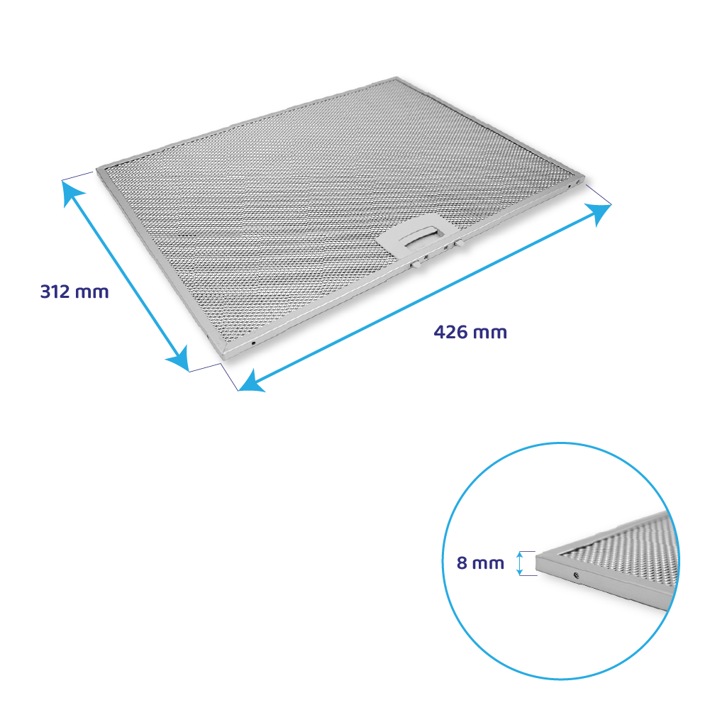 Filtro metálico Siemens 312x426x8mm 671276 / 00671276