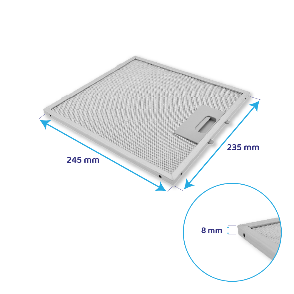 Filtro metálico Falmec 245x235x8mm 101079900