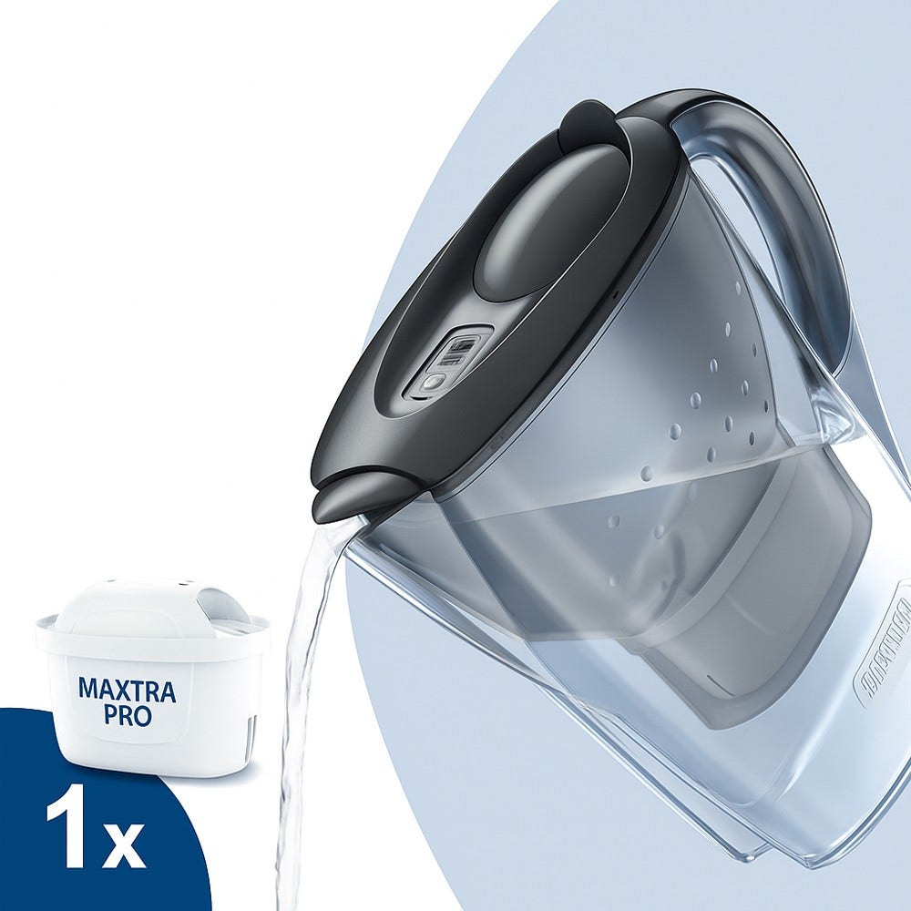 Jarra filtrante BRITA Marella gris 2.4L + filtro de agua MAXTRA PRO 1051121
