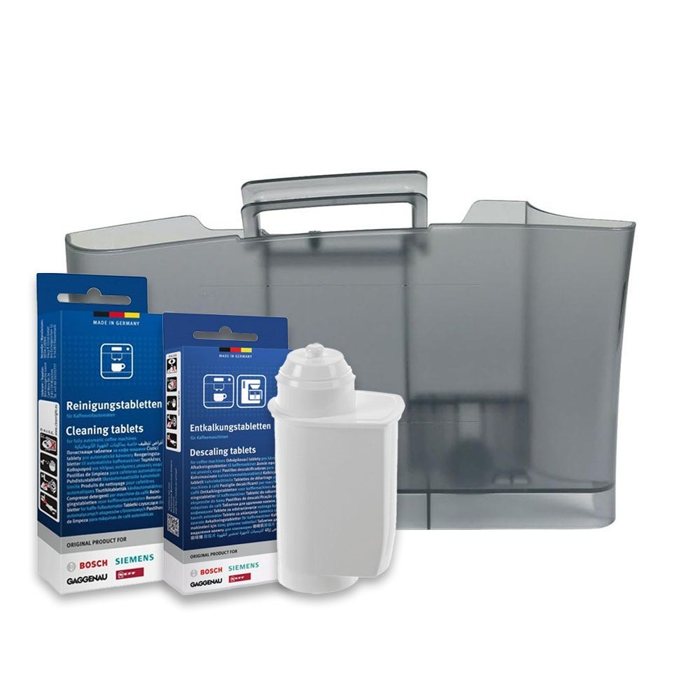 Set de mantenimiento para cafetera Bosch Waterreservoir + Filtro de agua + Descalcificador + Limpiador