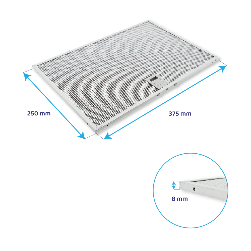 Filtro metálico para campana Viva 375x250mm 11022469