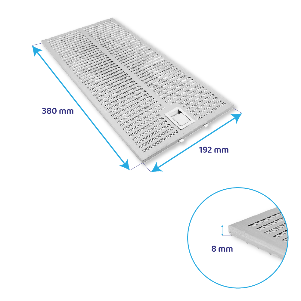 Filtro metálico Bosch 380x192mm 11040094