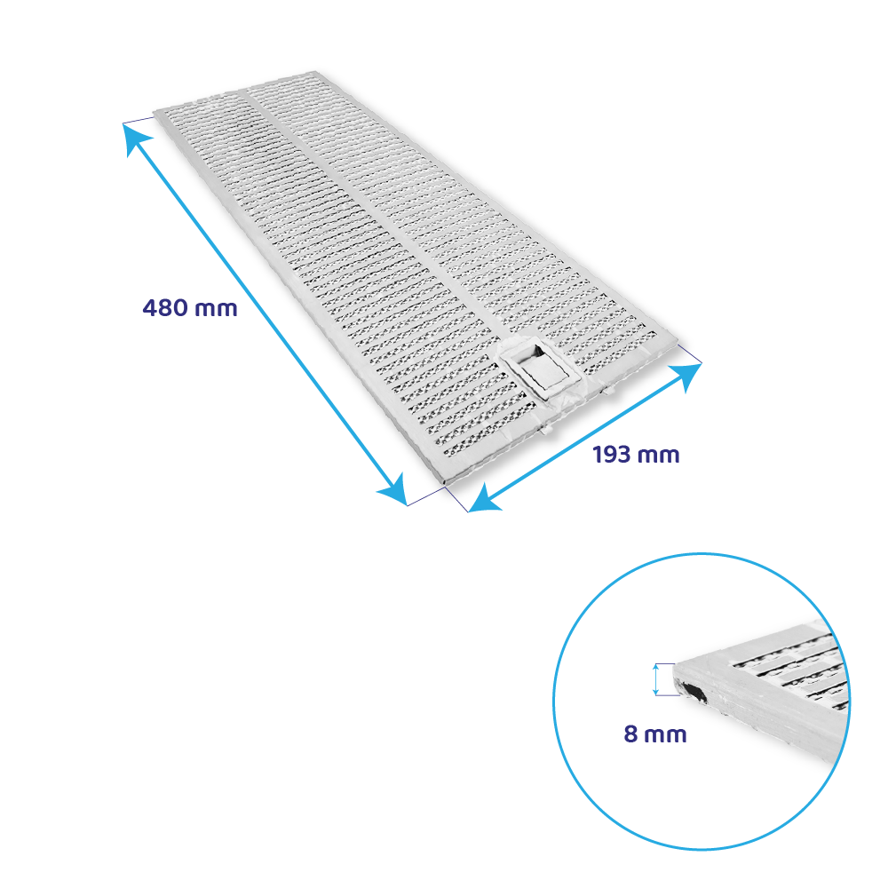 Filtro metálico Bosch 480x193mm 11040161