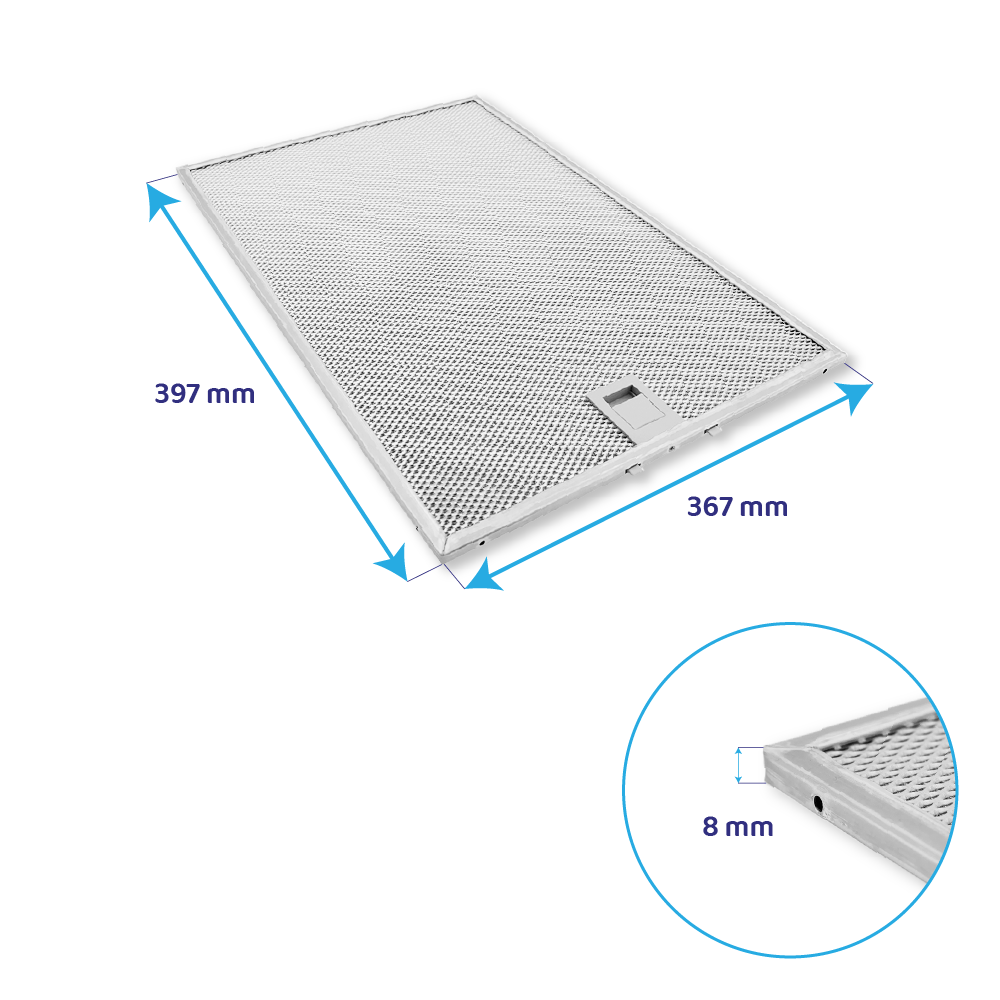 Filtro metálico Bosch 397x367mm DWB97DN30/01 / DWB63BC60/01