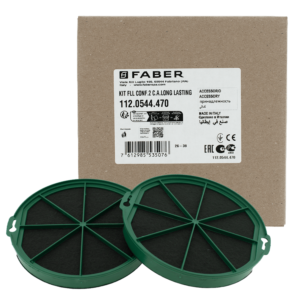 Filtro de carbono Longlife Faber 112.0544.470 / FLL3 / IN-NOVA SMART (2 uds.)