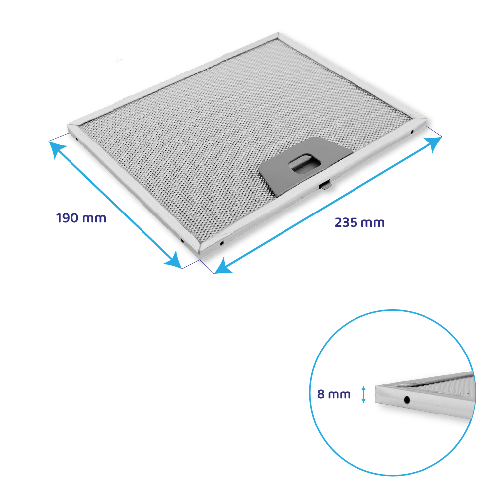 Filtro metálico Zanussi 190x235mm 50251235003