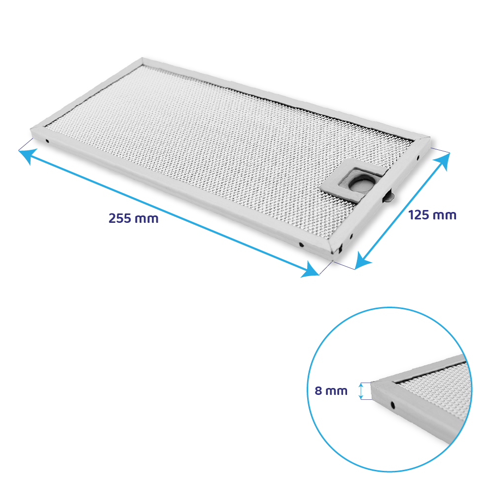 Filtro metálico Neff 255x125x8mm 746790 / 00746790