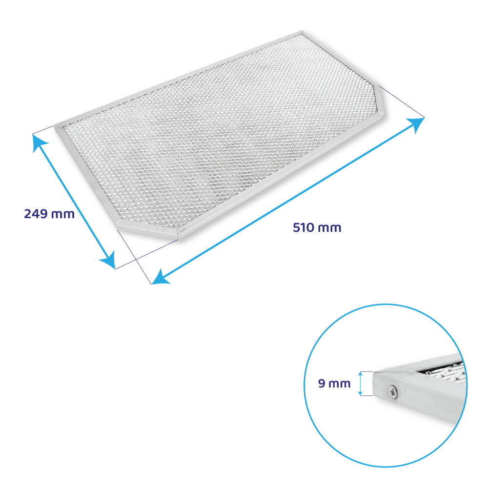 Filtro metálico Bosch 249x510mm 285348 / 00285348 (trasero)