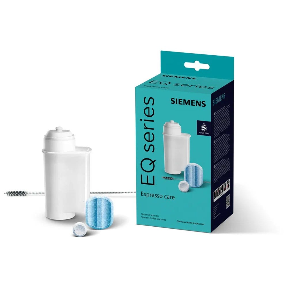 Set de mantenimiento para cafetera Siemens EQ Series - pastillas de limpieza + pastillas descalcificadoras + filtro de agua