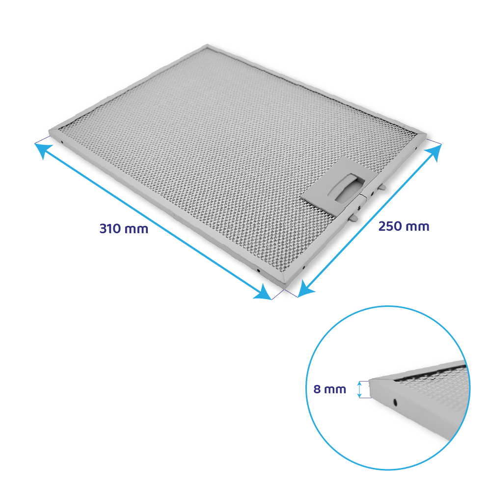 Filtro metálico Vorwerk 310x250x8mm 353110 / 00353110
