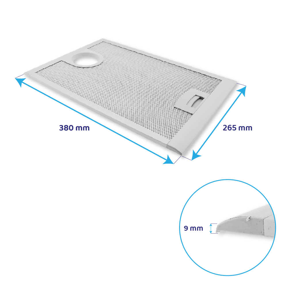 Filtro metálico Bosch 380x265mm 365479 / 00365479 (izquierda)