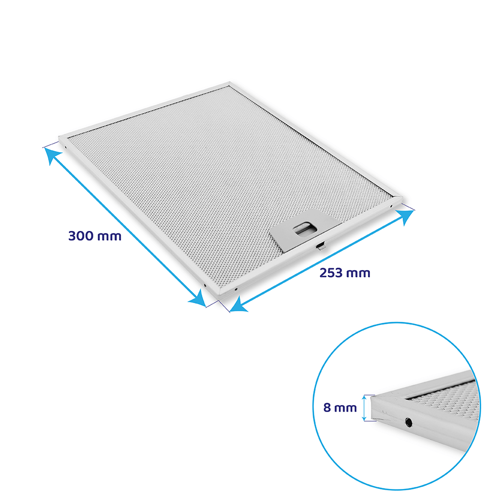 Filtro metálico Zanussi 300x253x8mm 4055081220