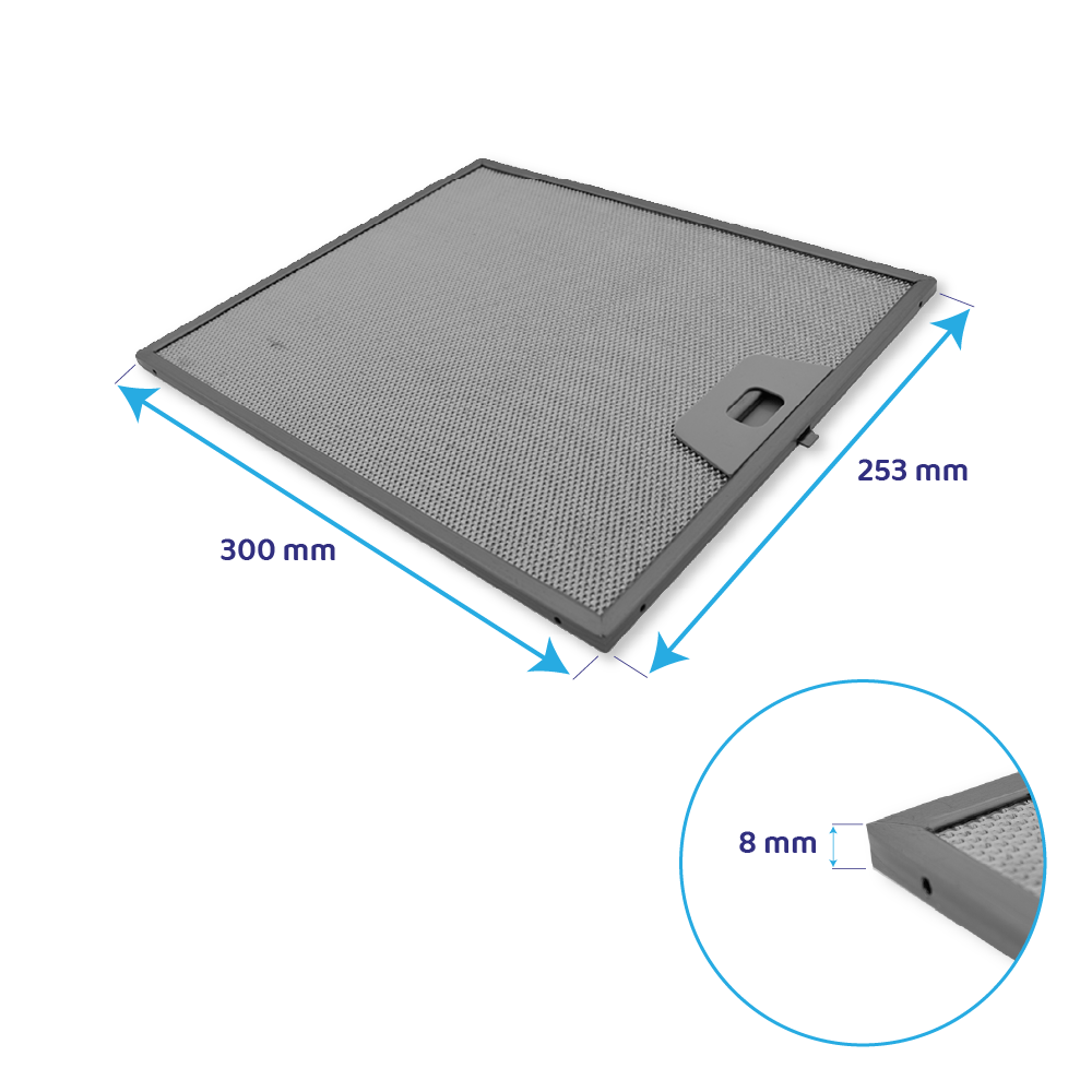 Filtro metálico Zanker 300x253x8mm 4055081220