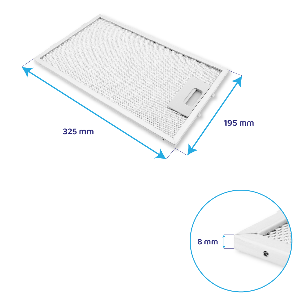 Filtro metálico Whirlpool 325x195x8mm 481248048078