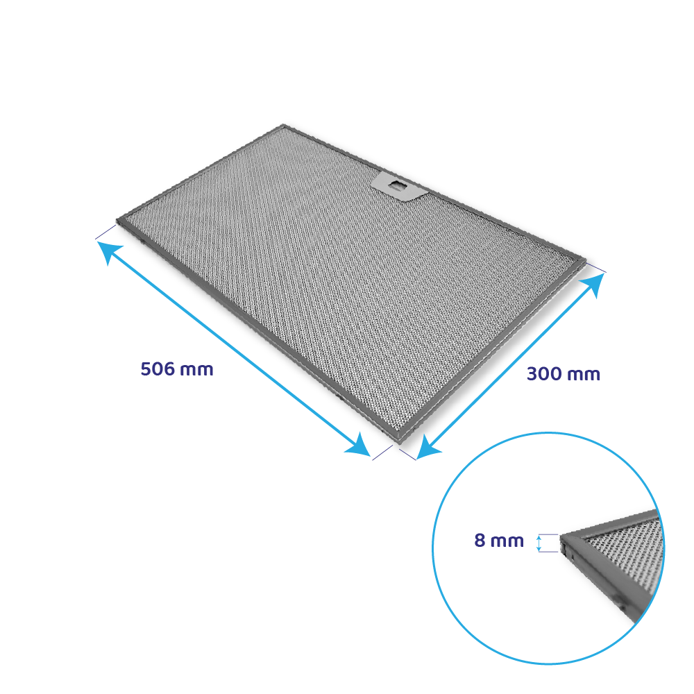 Filtro metálico Electrolux 506x300x8mm 4055135349