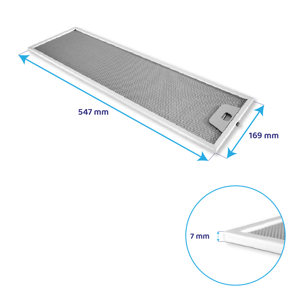 Filtro metálico Zanussi 547x169x7mm 4055345617