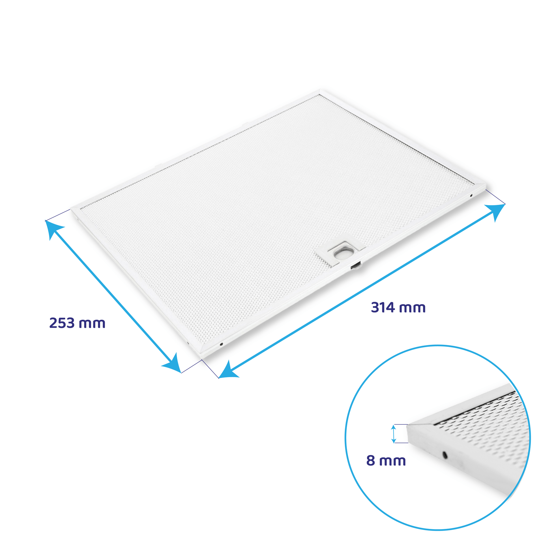 Filtro metálico 314x253 mm compatible con Miele DA6890