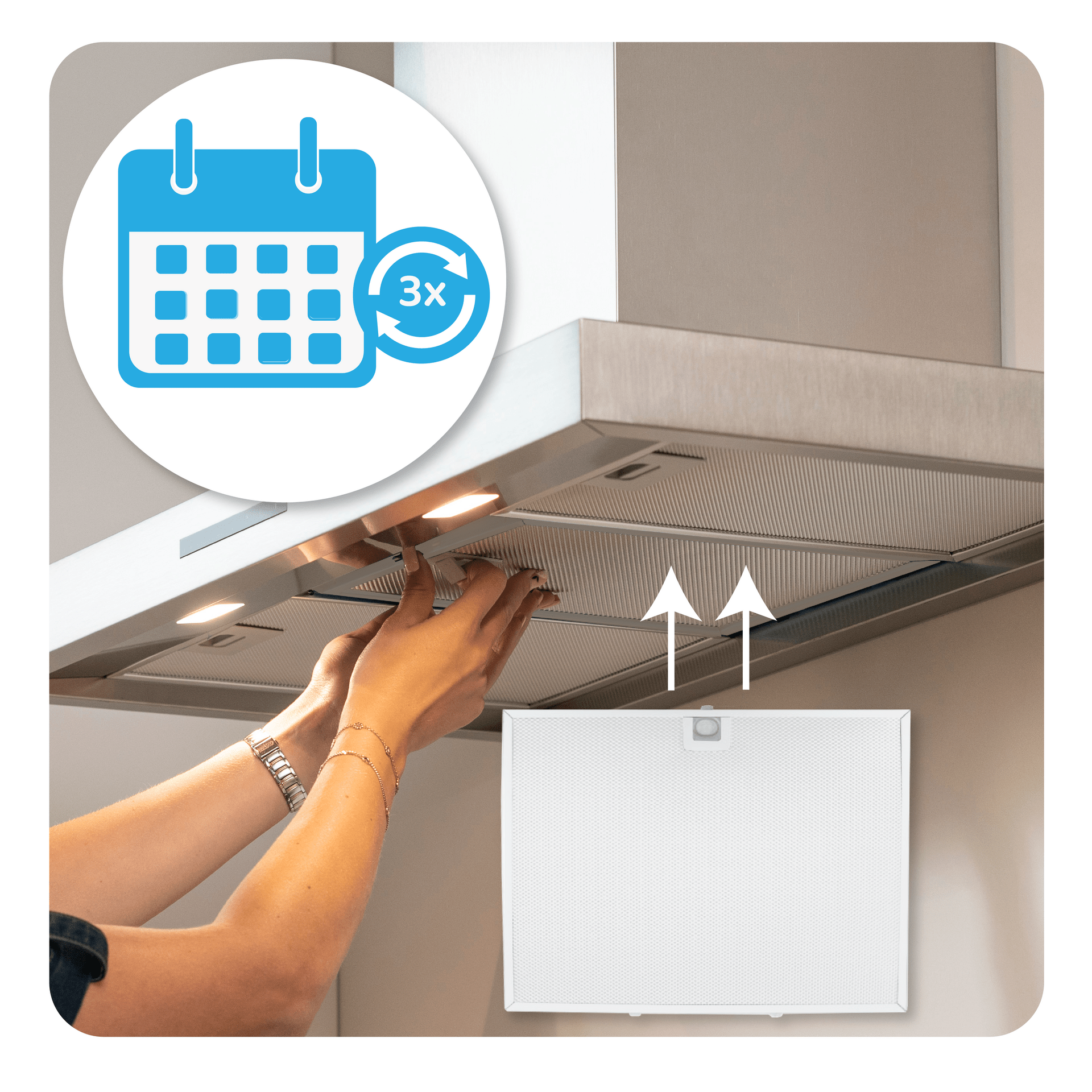 Filtro metálico 314x253 mm compatible con Miele DA6890