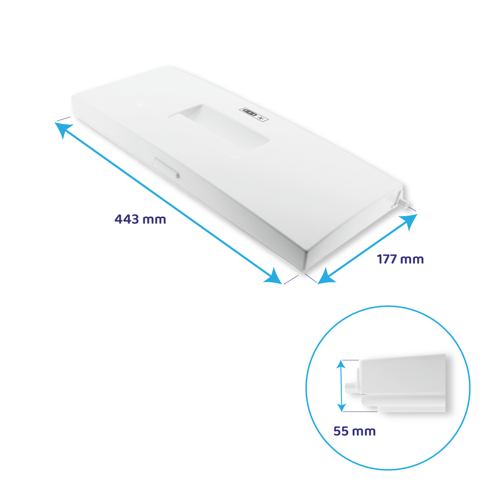 Puerta de congelador para frigorífico Whirlpool 443x177mm / 481010668009
