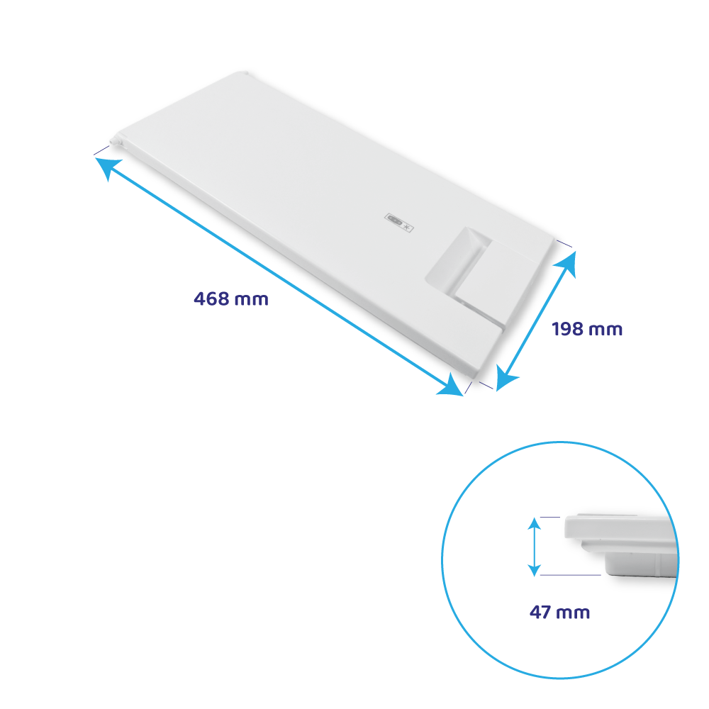 Puerta de congelador para nevera Ignis 468x198mm / 481244069334