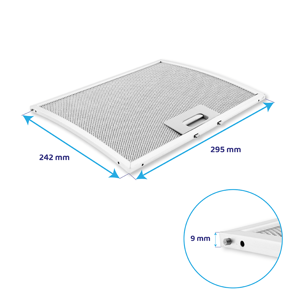 Filtro metálico Whirlpool 242x295x9,4mm 481248058117 (x2)