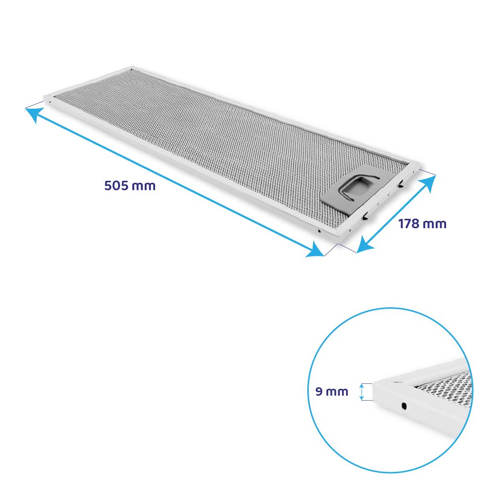 Filtro metálico 505x178mm compatible con Ikea 481945868293