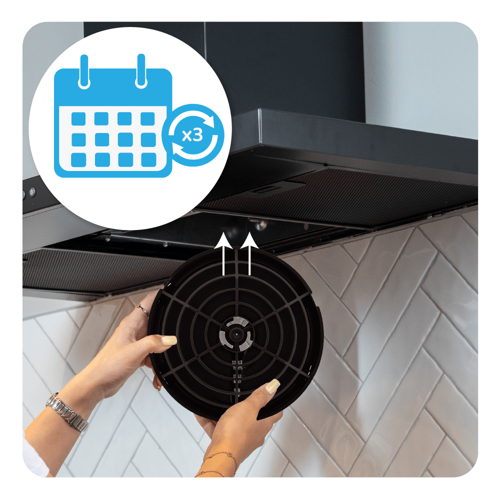 Filtro de carbono regenerable compatible con Ikea NYTTIG FIL 440 / 704.019.52 (x2)
