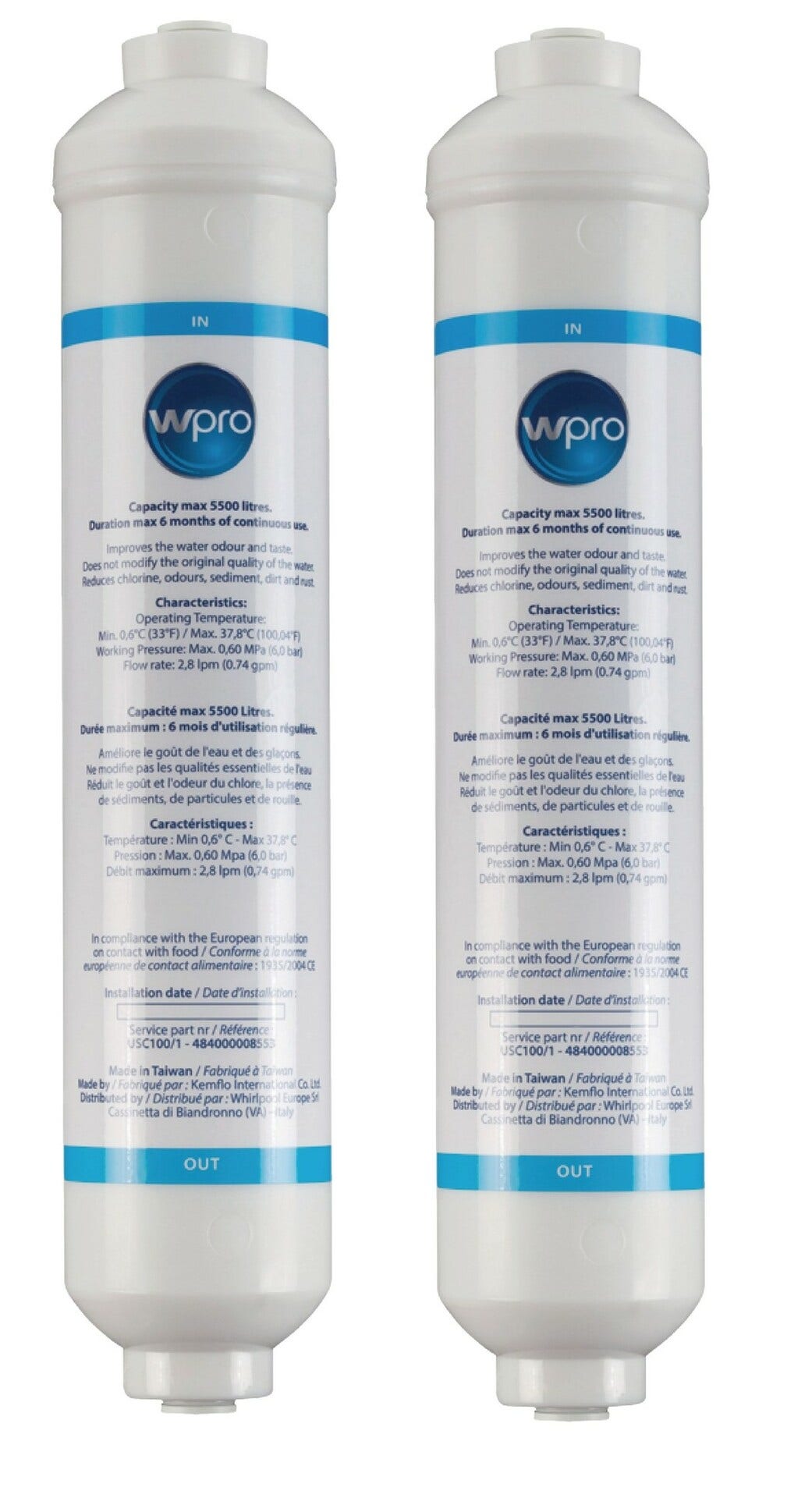 Filtro de agua frigorífico original WPRO USC100