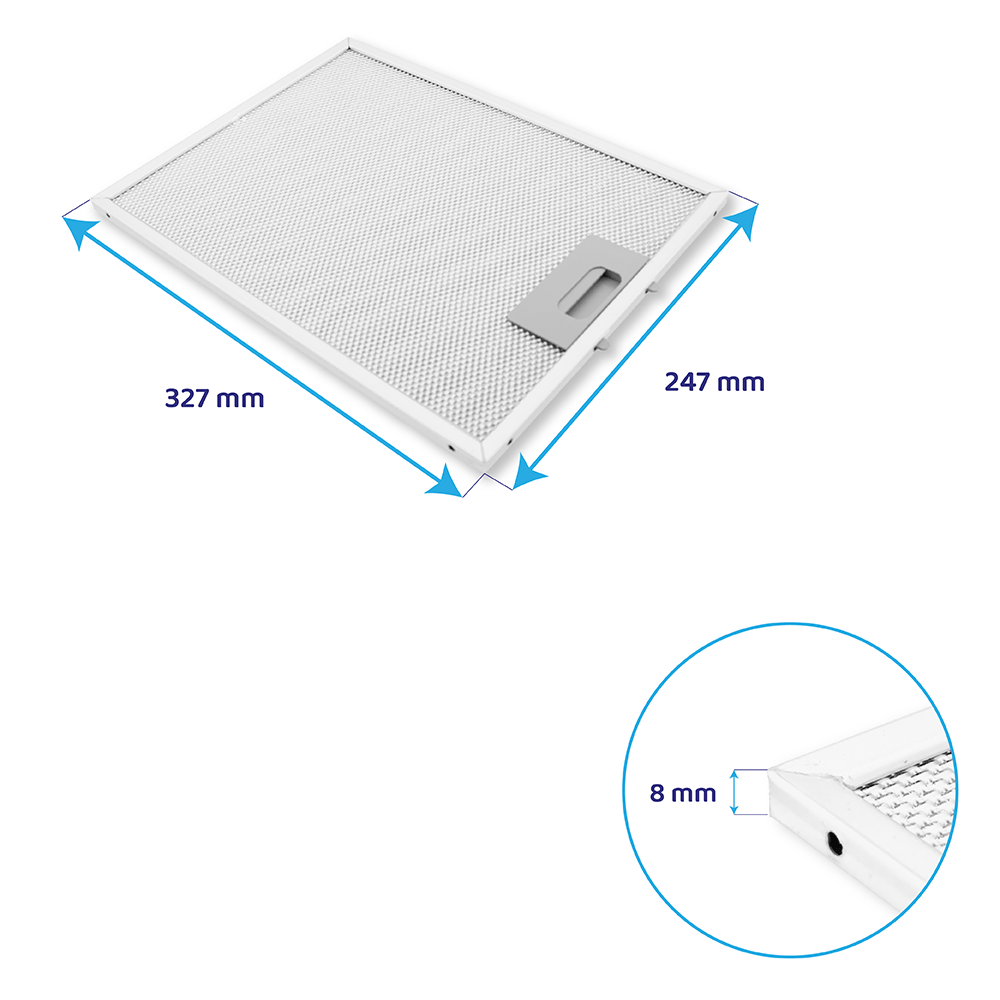 Filtro metálico Zanussi para campana extractora 247x327mm 50293009002