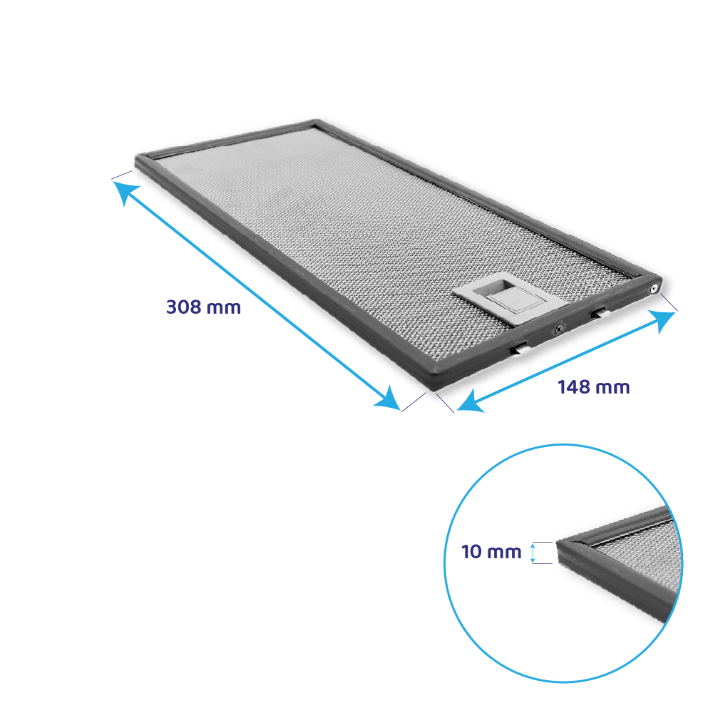 Filtro metálico Novy 308x148mm 563-8045 / 6830020
