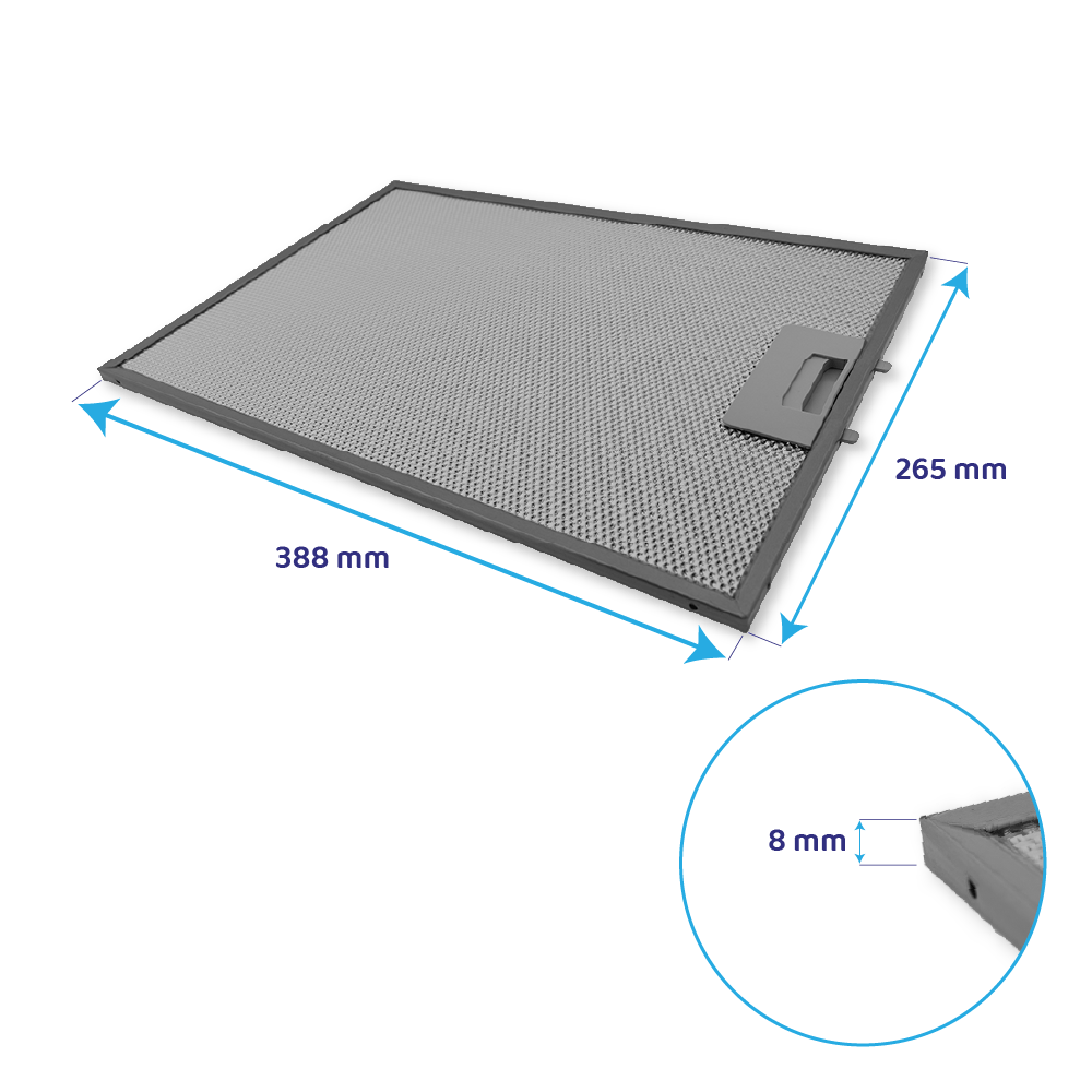 Filtro metálico Bosch 388x265x8mm 742967 / 00742967