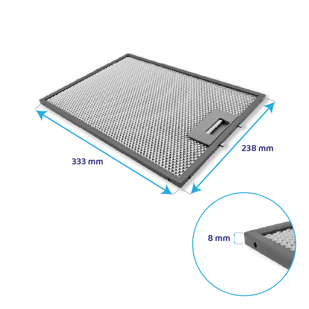 Filtro metálico Fagor 333x238x8mm 87X6378