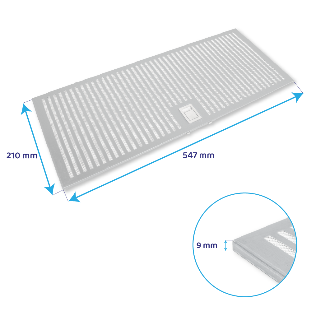 Filtro metálico 547x210mm Teka 89231004