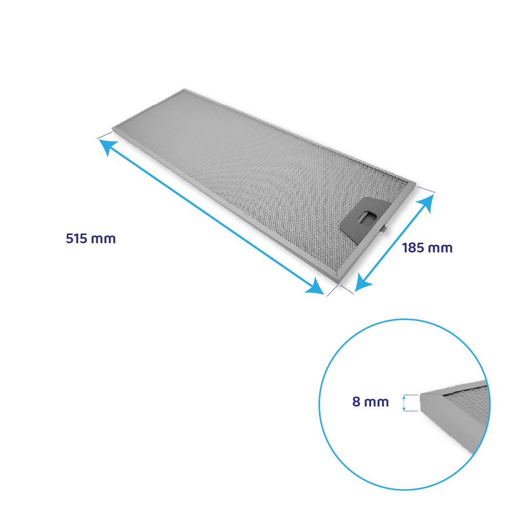 Filtro metálico Beko 515x185mm 9188065383