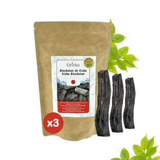 Filtro de carbón Orinko binchotan japonés (3 uds.)