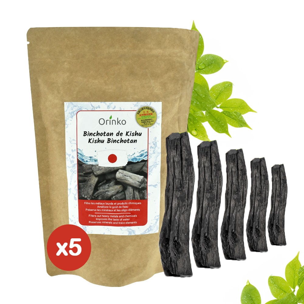 Filtro de carbón Orinko binchotan japonés (5 uds.)
