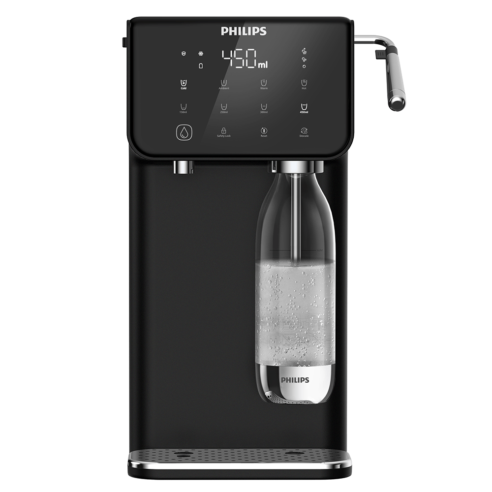 Dispensador de agua fría, caliente y con gas Philips ADD5962BK (filtra PFAS) compatible con BRITA