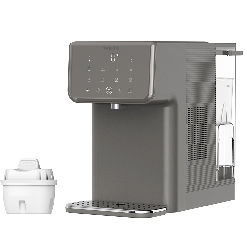 Dispensador de agua todo en uno Philips para agua caliente + fría ADD5981GR (filtra PFAS) compatible con BRITA