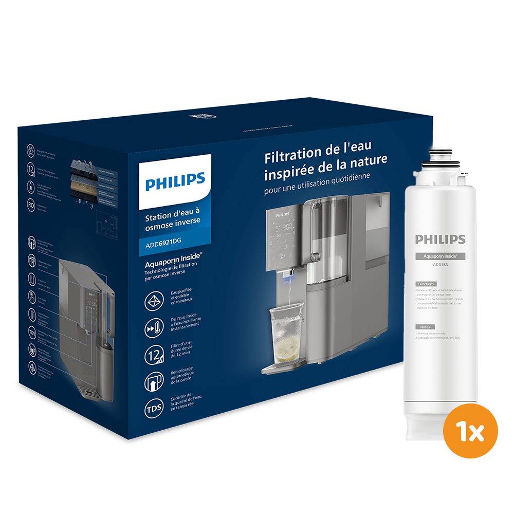 Dispensador de agua por ósmosis inversa Philips ADD6921DG - agua fría y caliente (filtra PFAS)