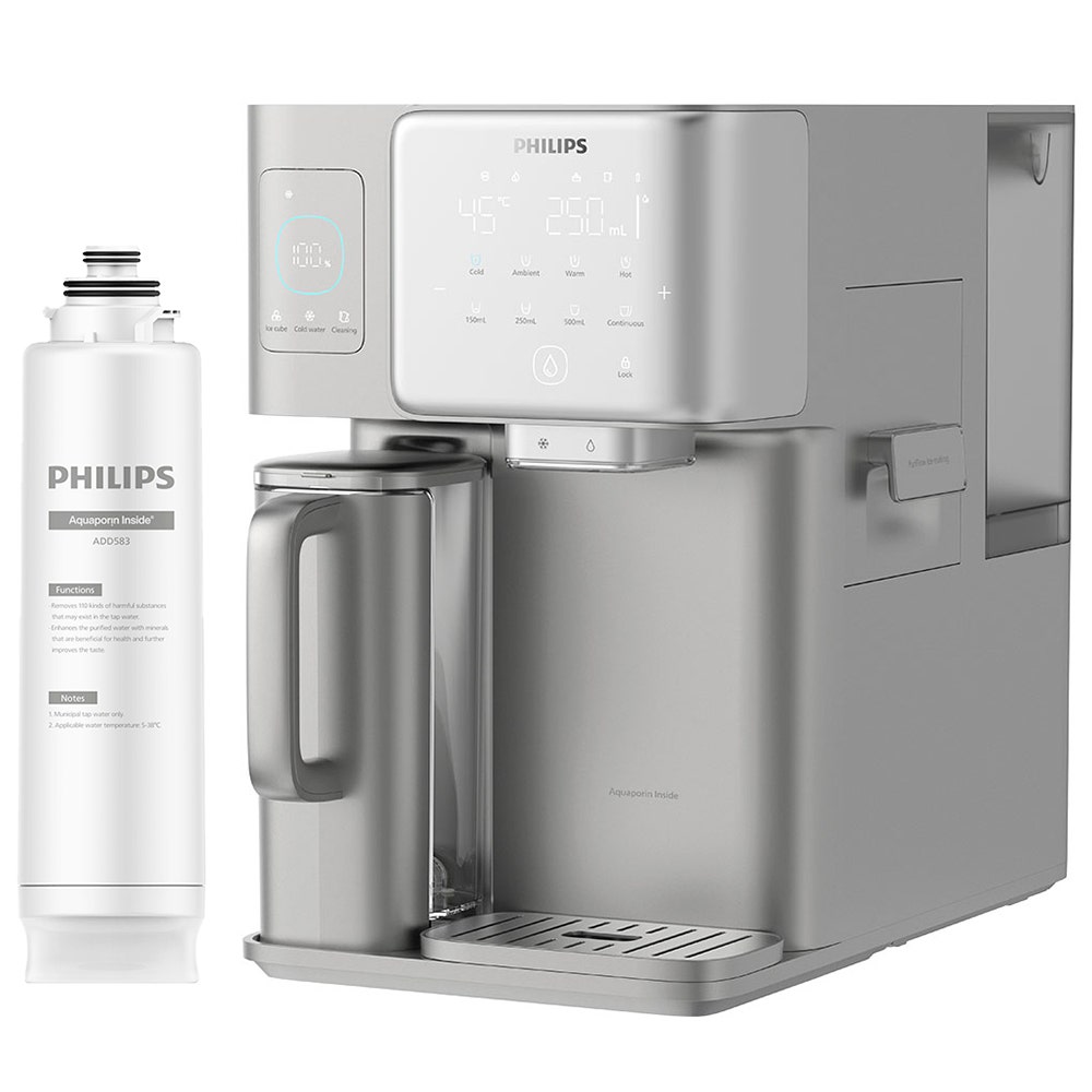 Dispensador de agua por ósmosis inversa Philips agua fría y caliente + hielo ADD6922DG (filtra PFAS)