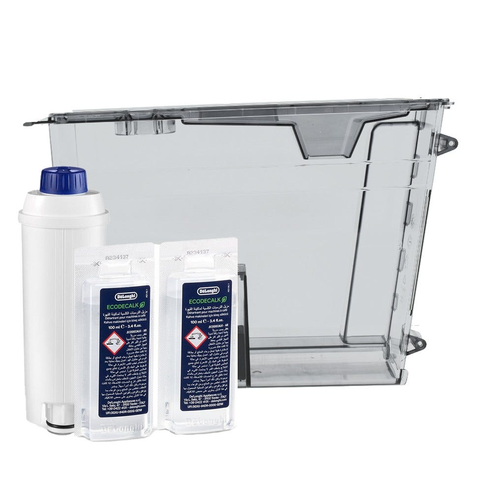Kit de mantenimiento para cafetera DeLonghi - Depósito de agua + Filtro de agua + Descalcificador