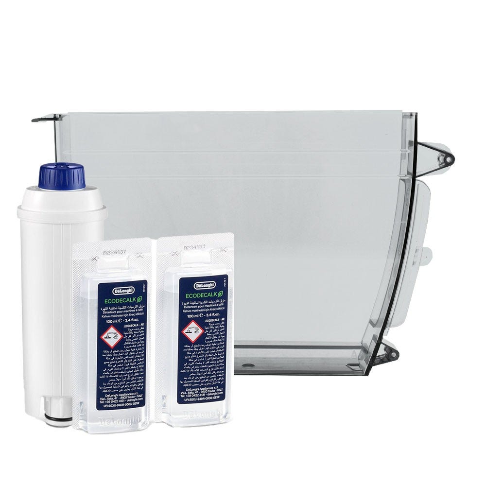 Kit de mantenimiento para cafetera DeLonghi - Depósito de agua + Filtro de agua + Descalcificador