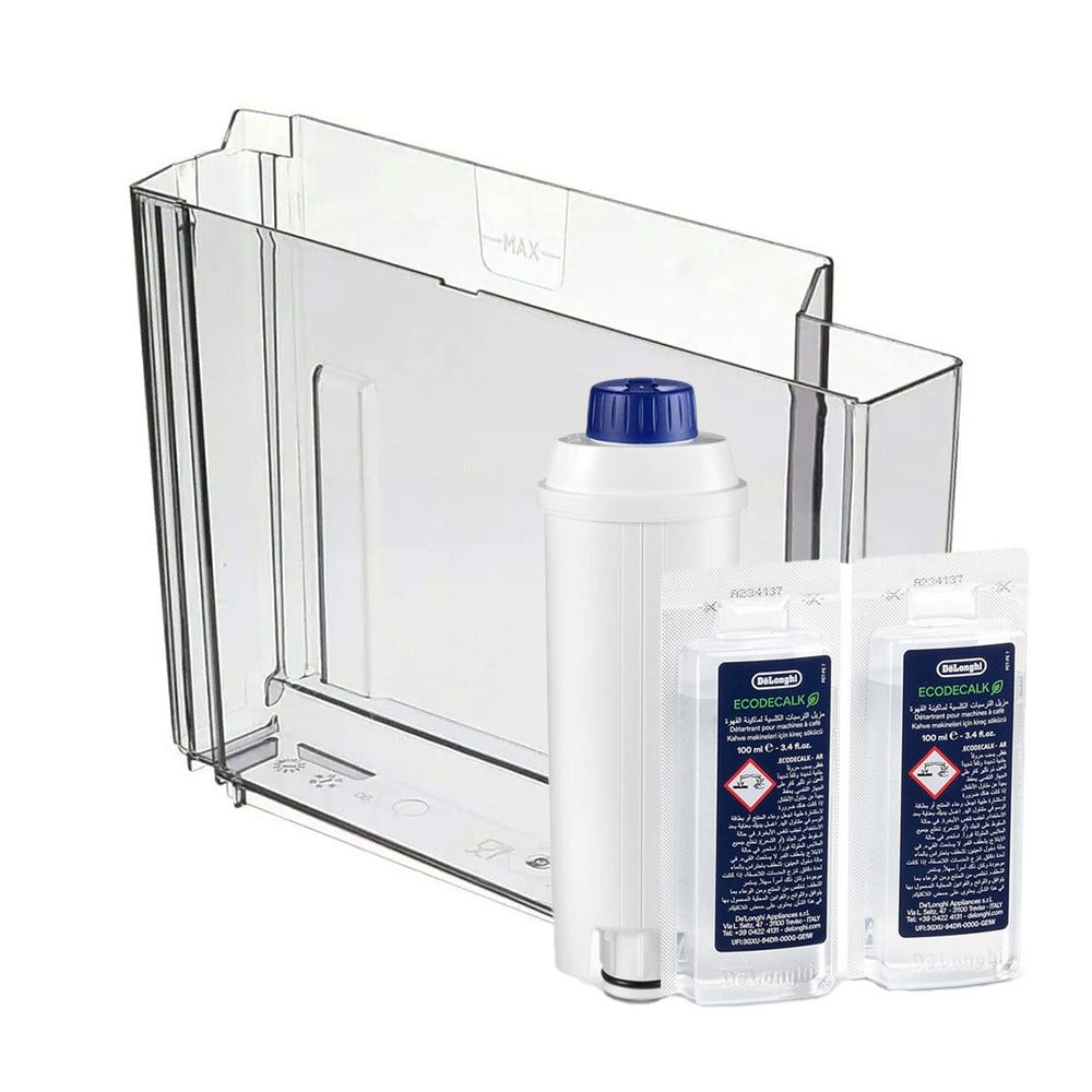 Kit mantenimiento cafetera Delonghi Depósito de agua + Filtro de agua + Descalcificador